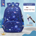Children's waterproof Oxford school backpack in multiple dinosaur and rainbow pattern colour options
