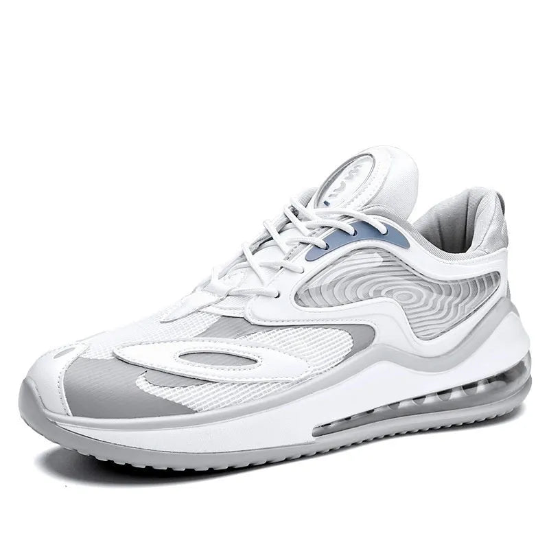 Men's height increasing casual shoes with breathable air cushion in Space Black colour