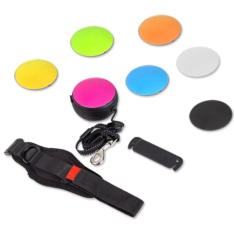 Automatic retractable dog lead with holding hands grip shown in vibrant orange colour, extended to 3 metres.