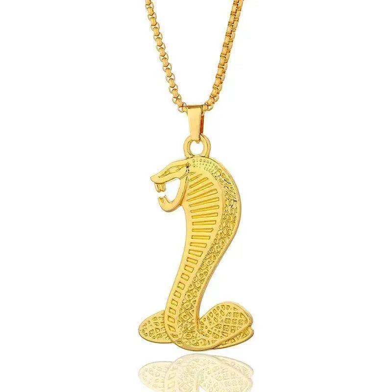 Geometric gold-tone alloy pendant necklace with diamond-cut zircon stone
