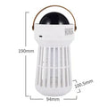 White 2 in 1 electric mosquito killer lamp with star ceiling projection, Ni-Zn-Fe mesh, ABS shell, USB rechargeable, folding handle