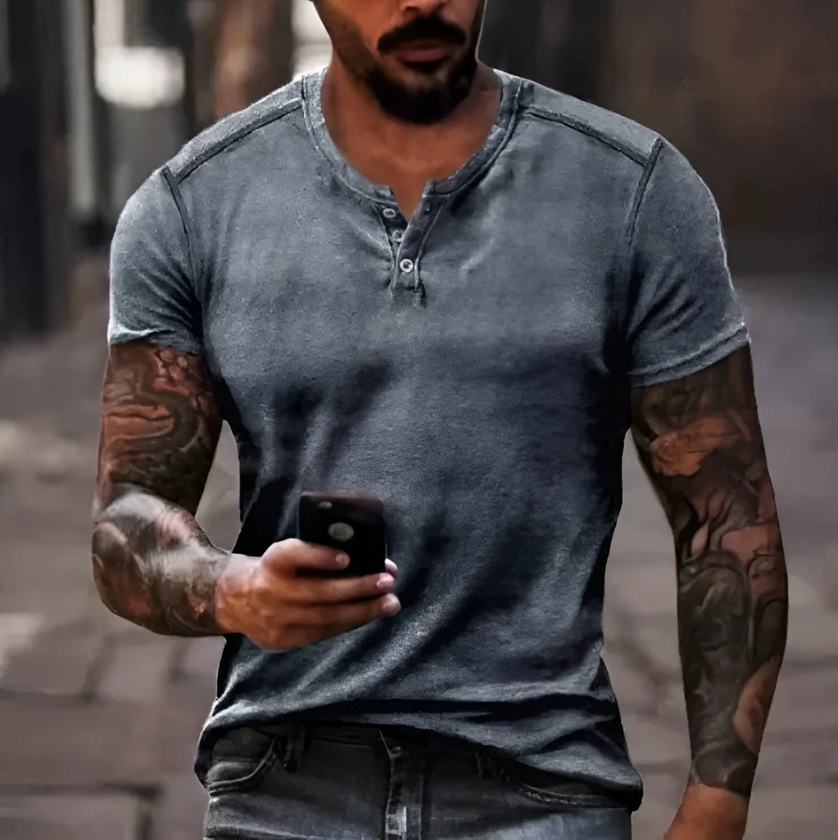 Men's short sleeve sport shirt with 3D printing design and lapel buttons in bird eye polyester fabric