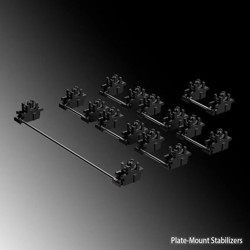 Keyboard shaft mechanical keyboard accessories kit with stabilisers in black and milky white colours