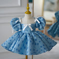 Girls' blue polyester princess dress with piano pettiskirt for Zhuazhou and birthdays