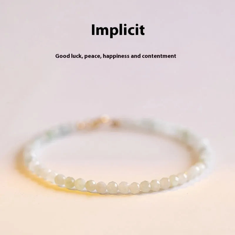 Korean style retro jade bracelet with ball design showing multiple size options