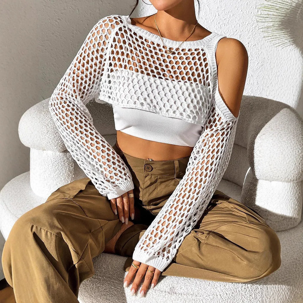 Mesh leisure shirt with hollowed navel design in polypropylene fabric, shown in multiple colour options