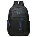 Oxford cloth capacity backpack with airpillow straps in blue colour showing sewing line detailing