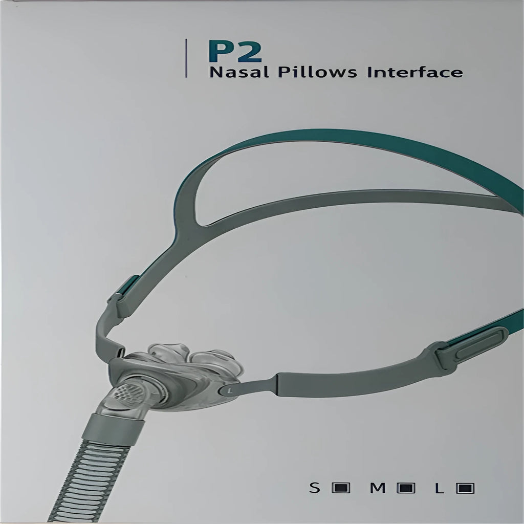 Ventilator nasal pillow mask accessory set with silicone nose pad and headband.