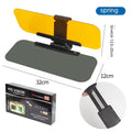 Universal car anti-glare sun visor with telescopic adjustment and spring mounting system