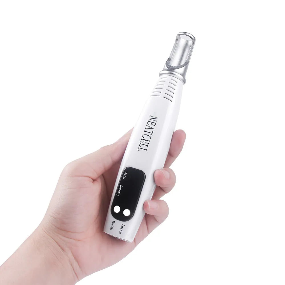 Picosecond laser pen light therapy device for tattoo scar mole freckle dark spot removal, blue or red, with goggles and charger