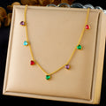 Women's gold-plated heart necklace on stainless steel chain with adjustable length