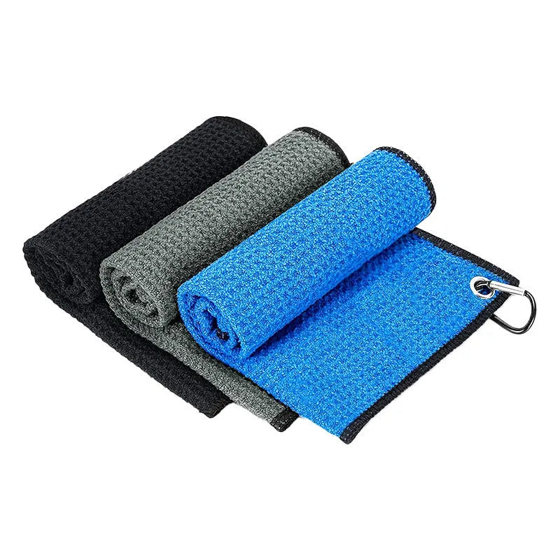 Waffle weave golf ball cleaning cloth towel in various colours with textured surface