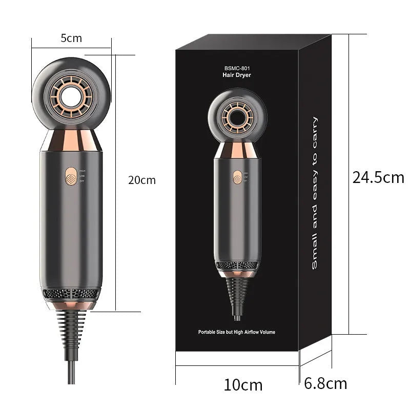 Leafless blower with foldable handle showing cold and hot air function controls