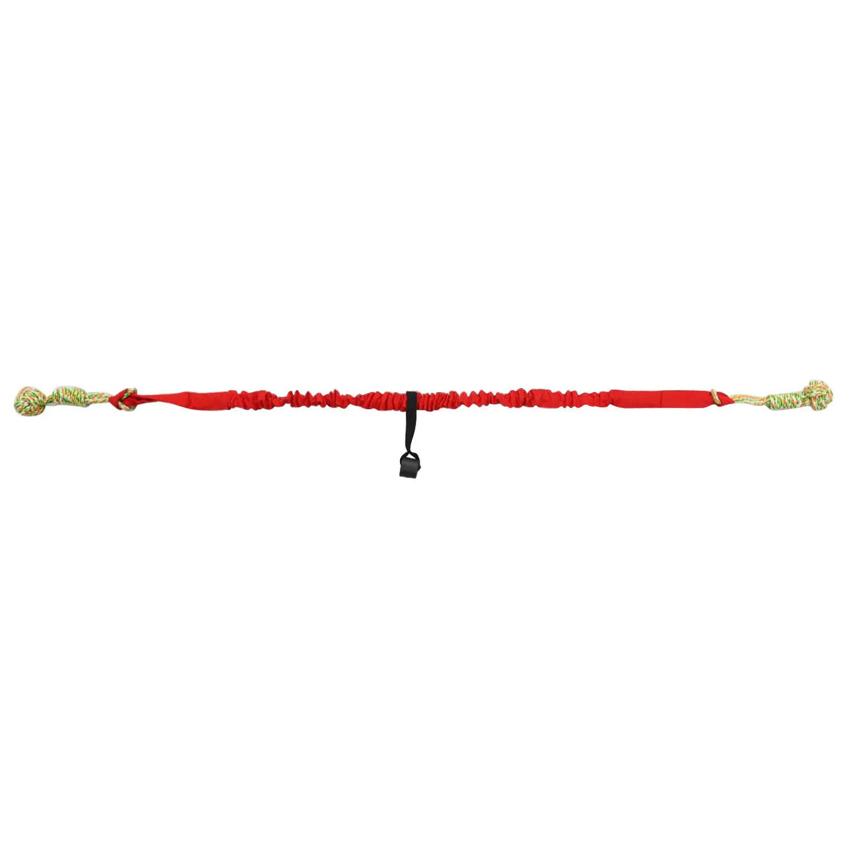 Cotton thread dog tug of war rope toy in black, grey, or red colours for interactive play and dental grinding