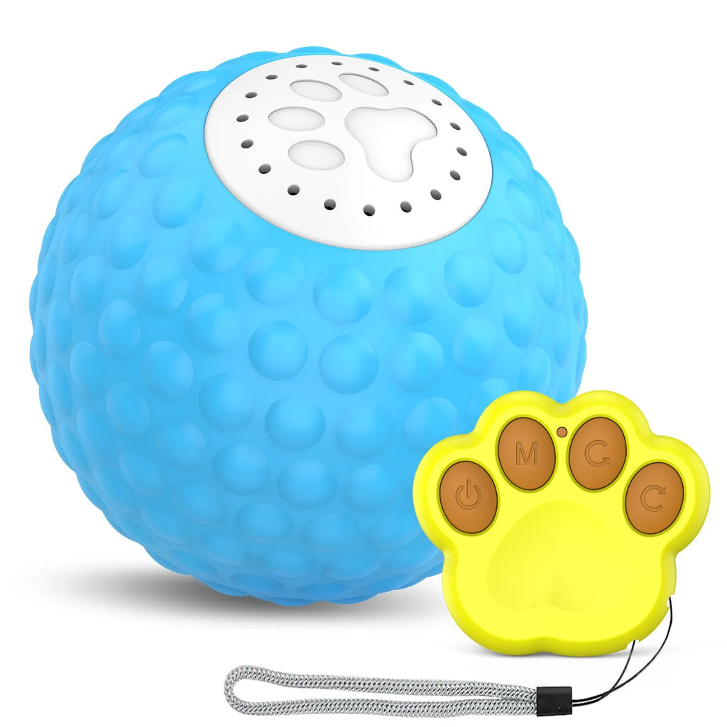 Remote control electronic cat toy with rolling ball, sound features and laser pointer on floor