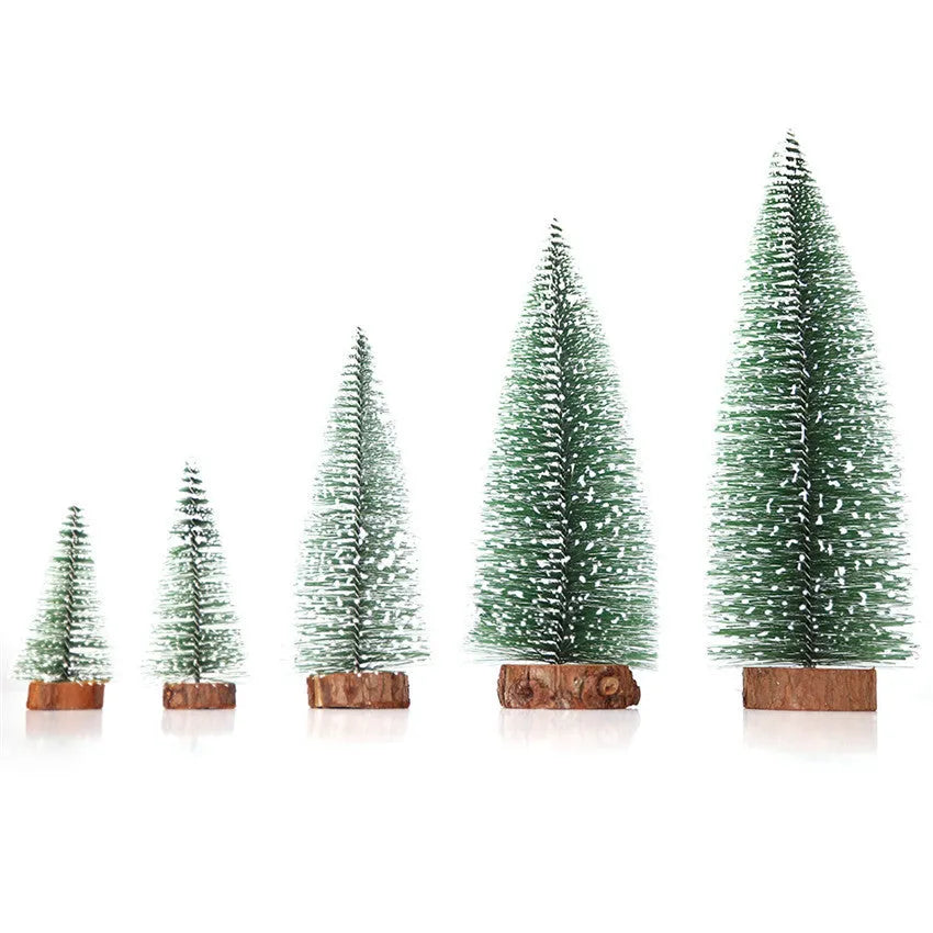 Christmas pine needle tree decoration in green and white, available in 10 cm to 30 cm heights