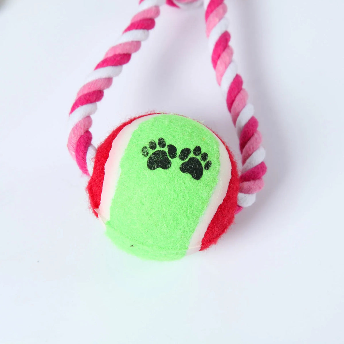 38cm striped cotton rope dog toy in red/white or blue/white patterns