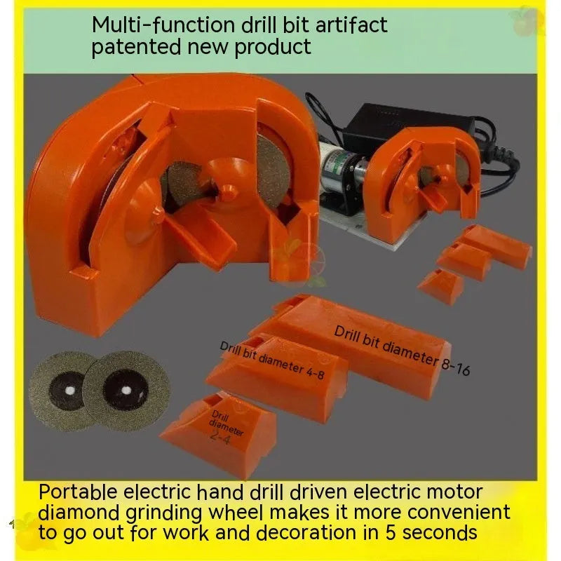 Portable universal grinding drill tool with orange and black colour options