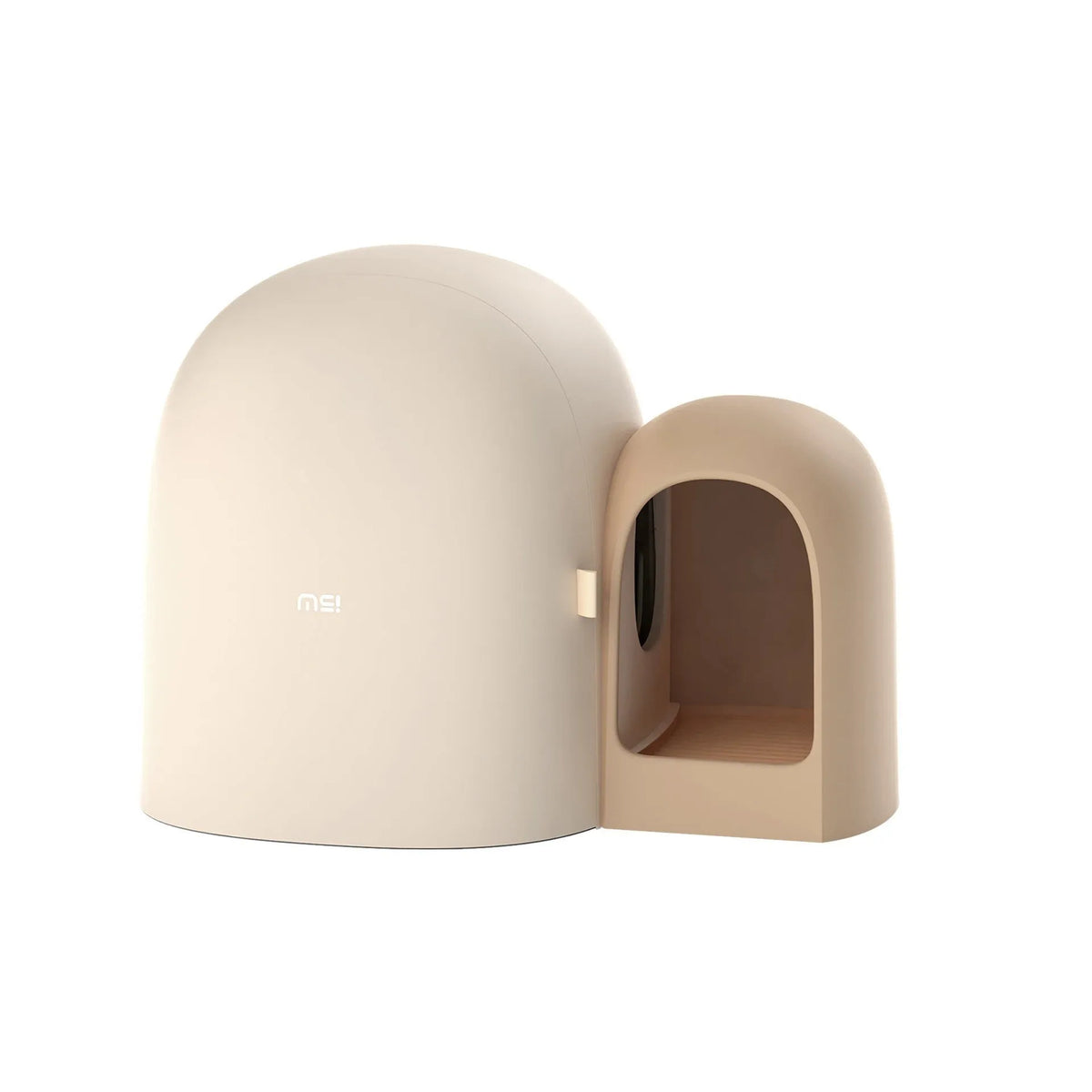 Large Moss Green coloured enclosed cat litter box with dome lid, made of ABS plastic.