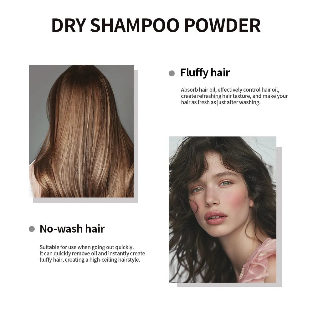 Disposable hair dry cleaning powder sachet with sponge applicator in blue, green, and red fragrance options