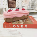 Cherry Cake plush pattern velvet pencil bag in Korean style design
