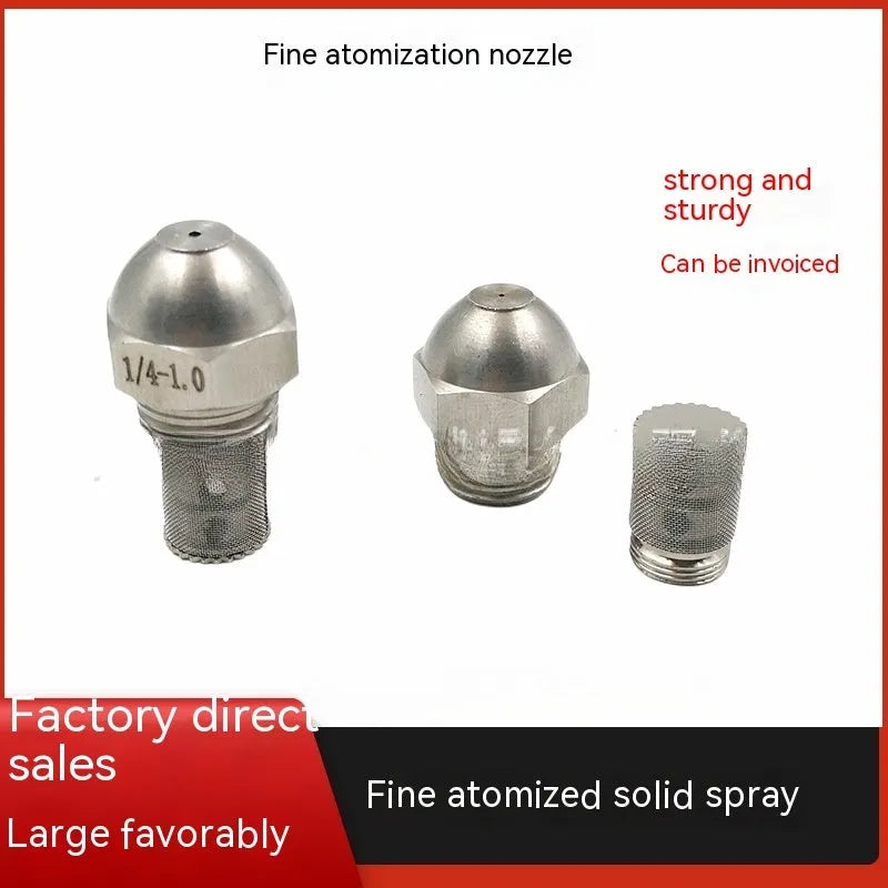 304 stainless steel two-point spray nozzle with 1/4 thread connection and multiple aperture size options