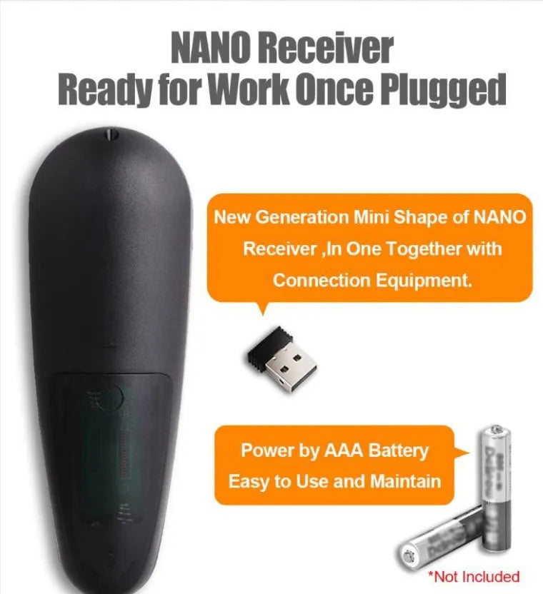 G30 AIR MOUSE wireless keyboard remote control with Nano USB receiver for smart TVs