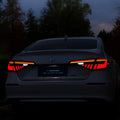 Black and red LED tail light assembly for 11th Generation Honda Civic.