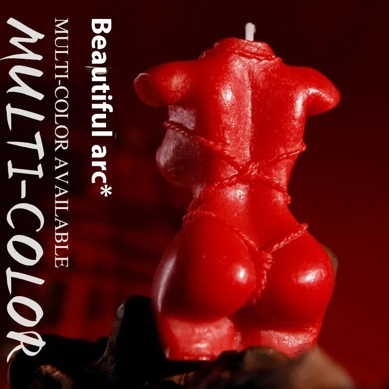 9i Smsexy low-temperature soy wax bikini candle in red, pink, or purple for sensual use.