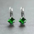 Copper women's earrings with diamond design and inlaid zircon stones in three colour options