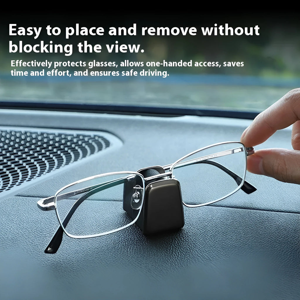 Car dashboard sunglasses clip nose pad holder in zinc alloy leather construction