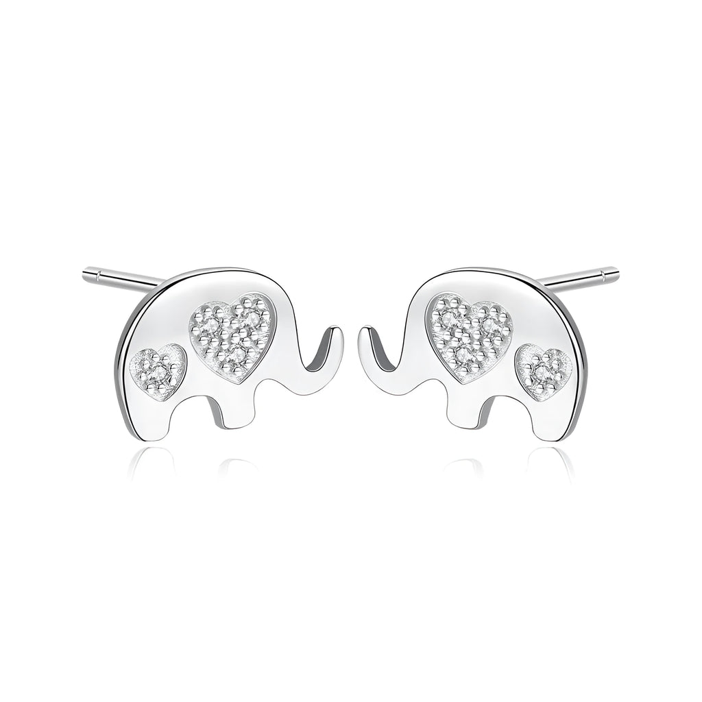 Geometric Korean silver earrings with gem setting, 0.6cm by 0.9cm size, gold and silvery colour options
