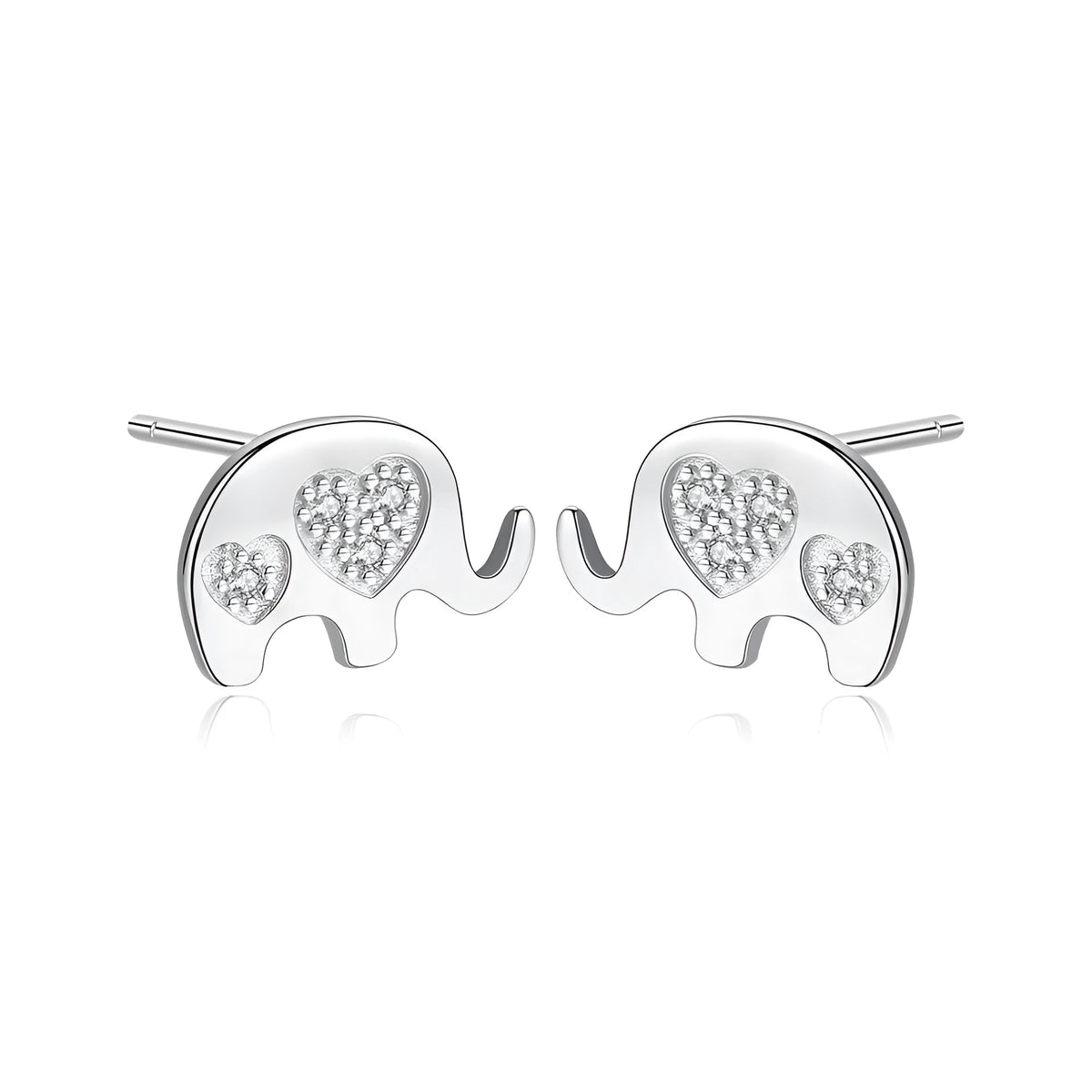 Geometric Korean silver earrings with gem setting, 0.6cm by 0.9cm size, gold and silvery colour options