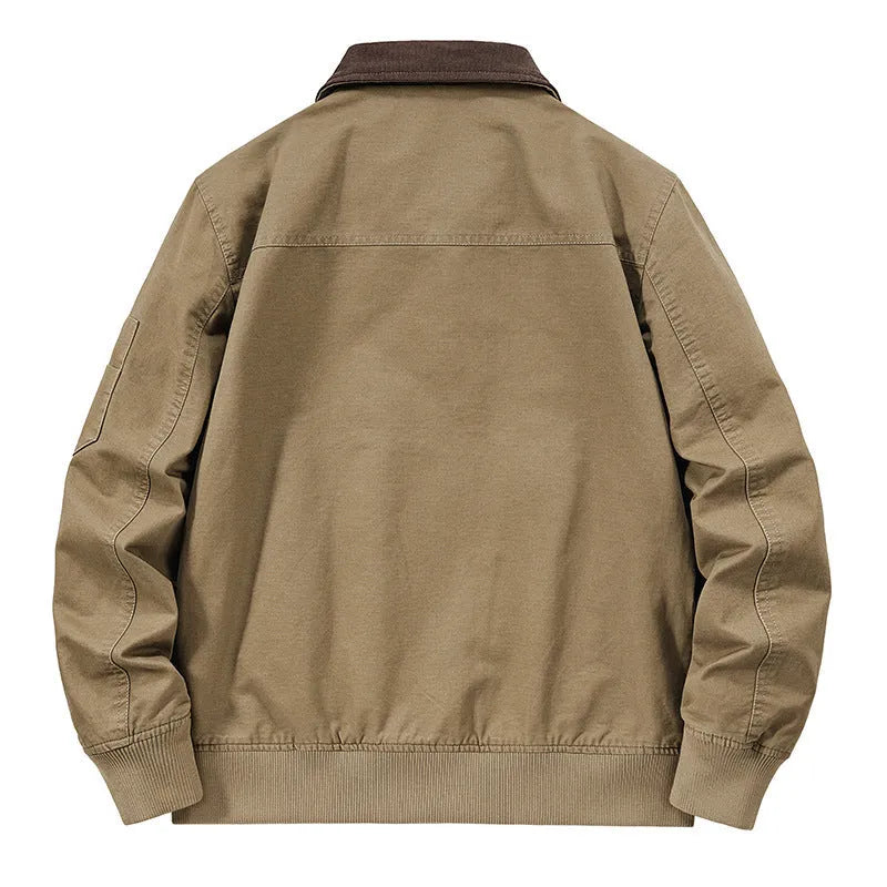 Plus size men's washed cotton baseball jacket in flight jacket style available in multiple colours and sizes