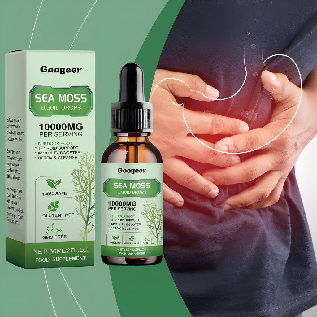 Googeer sea moss liquid drops body treatment in 60ml bottle with traditional Chinese medicine extracts