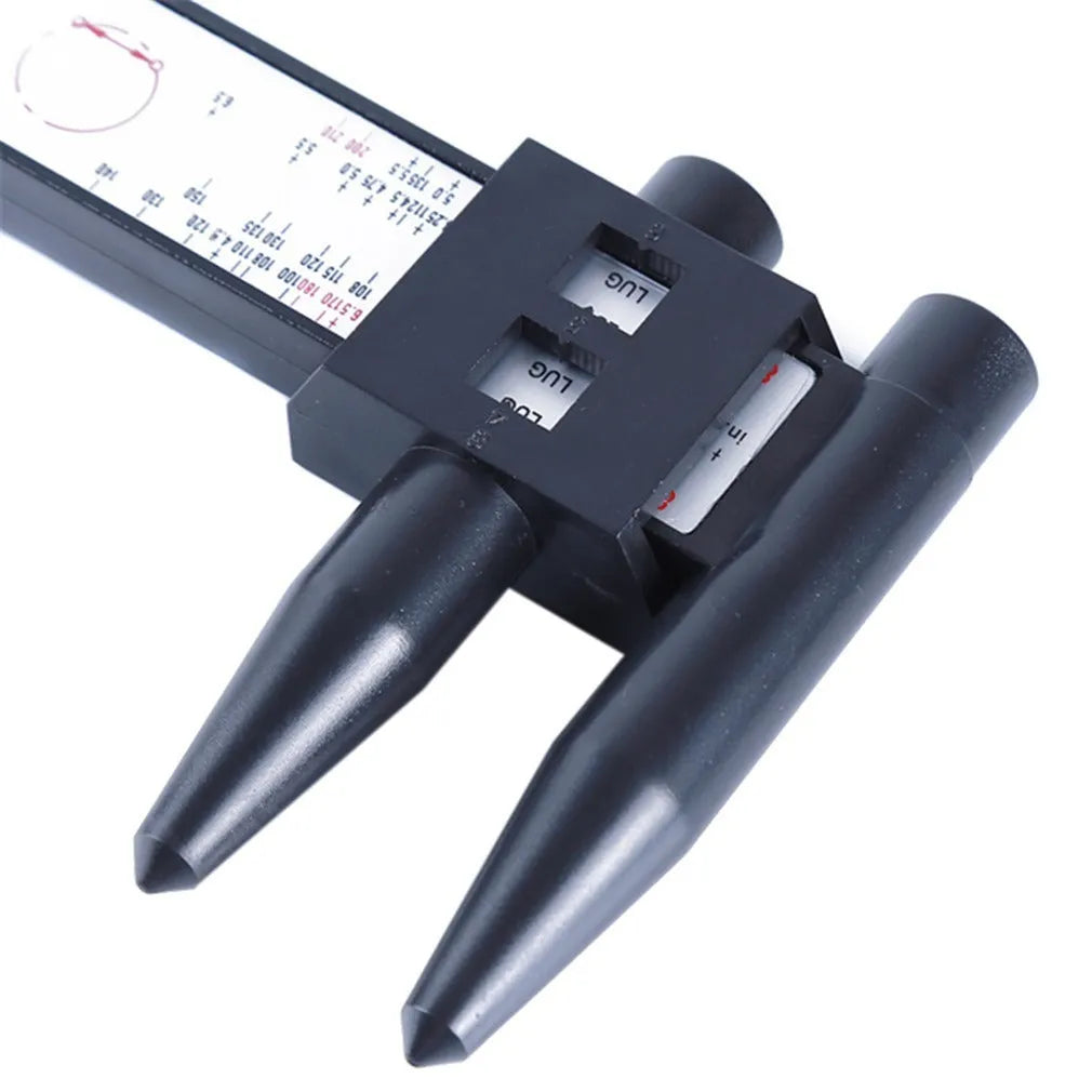 Plastic digital caliper hole distance measuring tool with 180mm range for wheel hub modifications