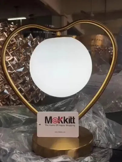 Heart shaped decorative LED desk lamp with warm white glow