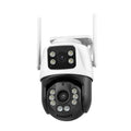 Outdoor wireless surveillance camera with dual-screen monitoring capability for home security