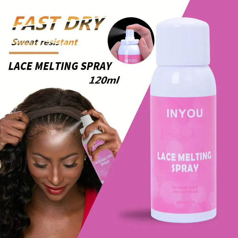 120ml lace wig spray glue aerosol can, fast-drying transparent adhesive for lace bonding