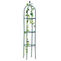 Dark green wrought iron plant climbing frame with lattice design for Liana vines