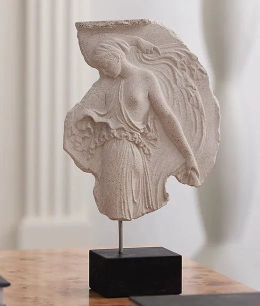 Wine Goddess themed modern European resin sculpture ornament, 35cm tall.