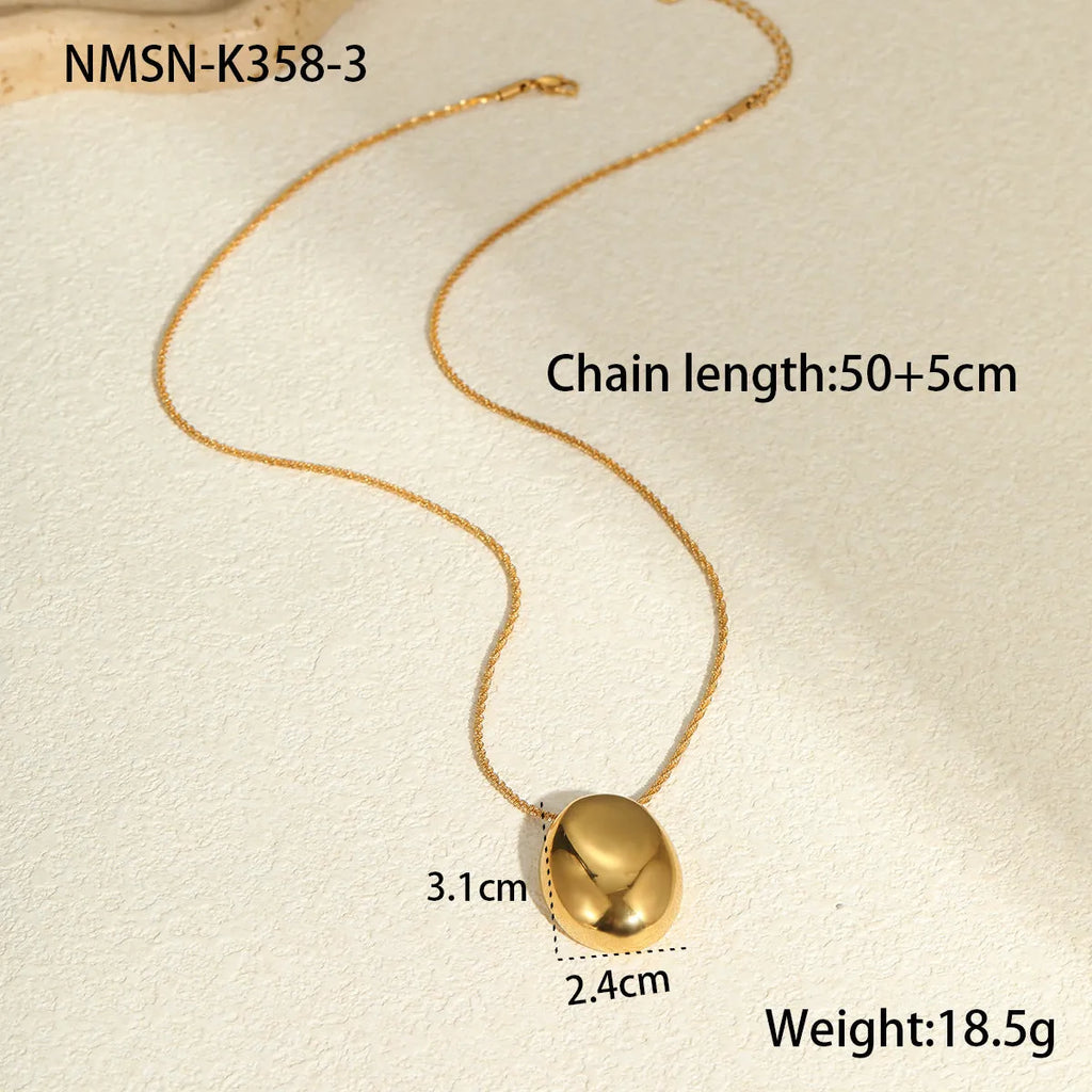 Gold plated stainless steel geometric pendant necklace with adjustable chain 41cm to 50cm length