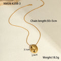 Gold plated stainless steel geometric pendant necklace with adjustable chain 41cm to 50cm length