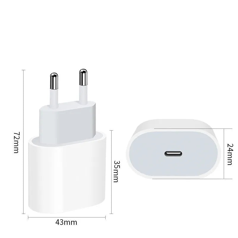 20W PD mobile phone charger with USB interface in European or US regulations version