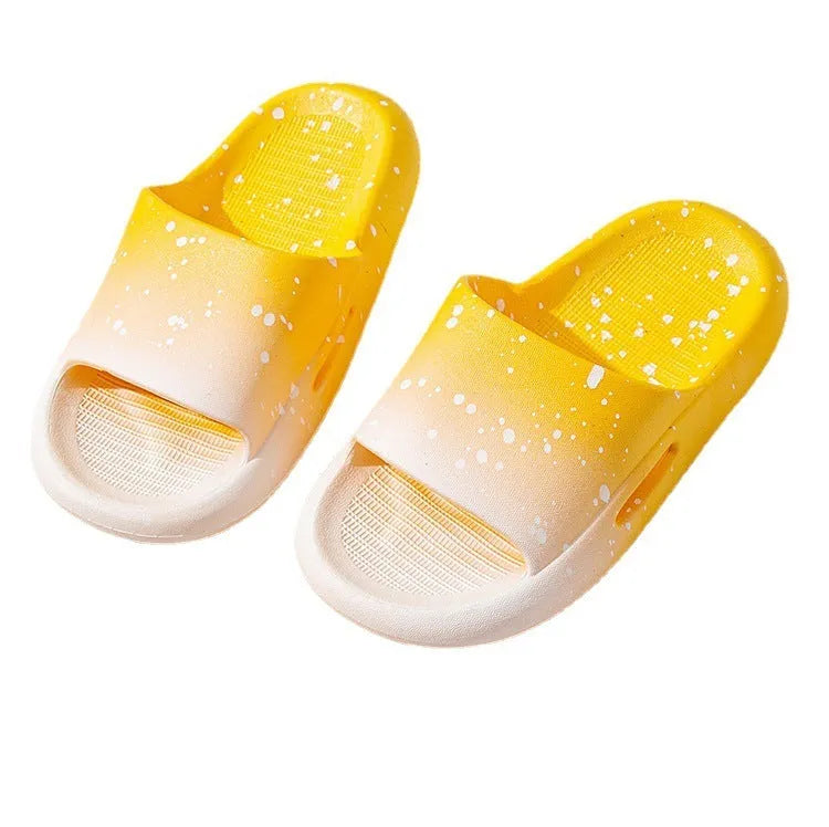 Children's gradient colour PVC summer slippers with non-slip soles in various sizes
