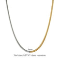 Gold MSXNJMG505G stainless steel snake bones chain necklace with 3mm thickness and geometric design