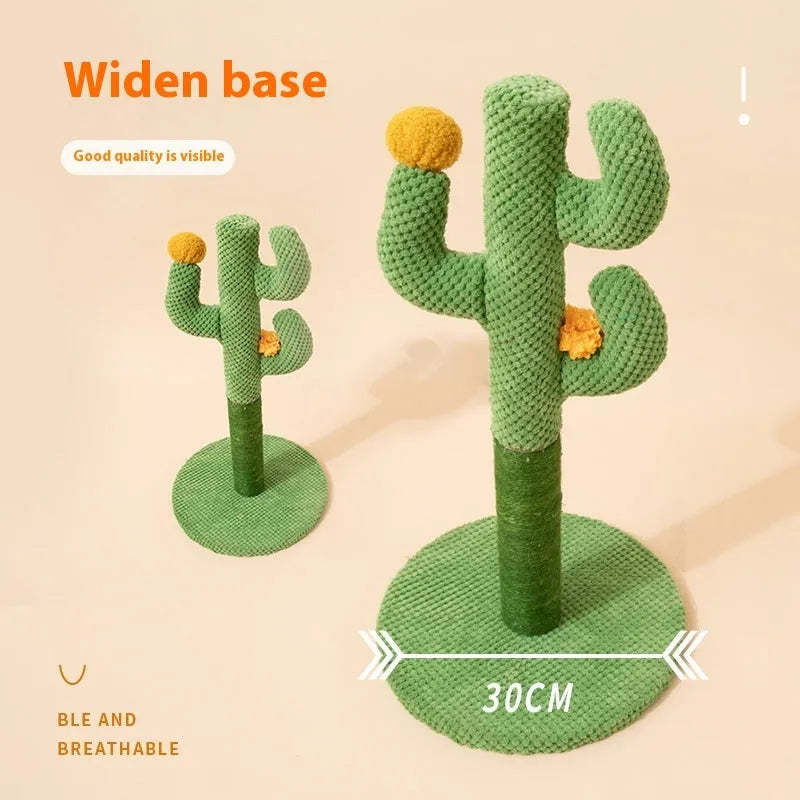 Cactus-shaped cat scratching pole and coconut tree design with sisal scratching surface for cats