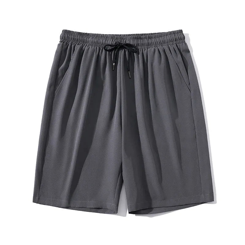 Men's cropped ice silk sports pants in nylon fabric available in four colour options