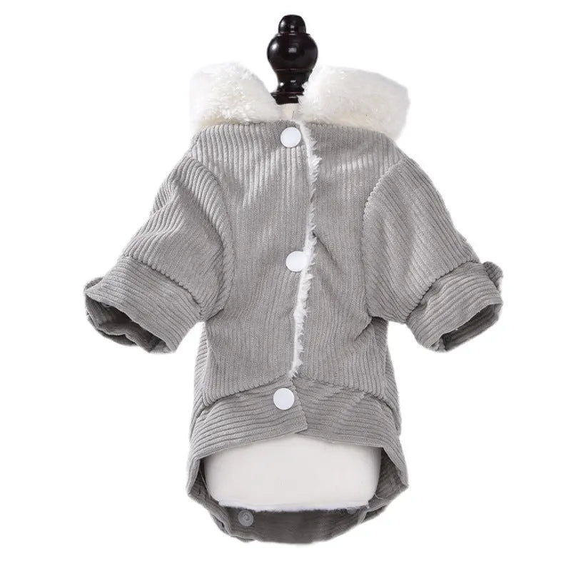Lambswool fleece lined padded vest for dogs and cats in autumn winter pet clothing