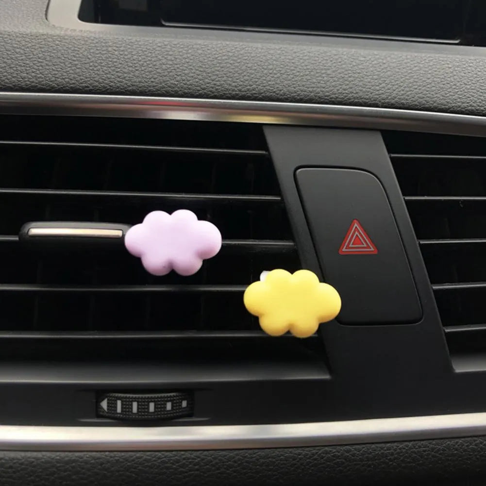 Resin car air freshener clip with cartoon Baiyun cloud design in six colour options